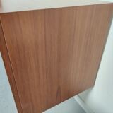 Scandinavian vintage teak and metal long sideboard, 60s