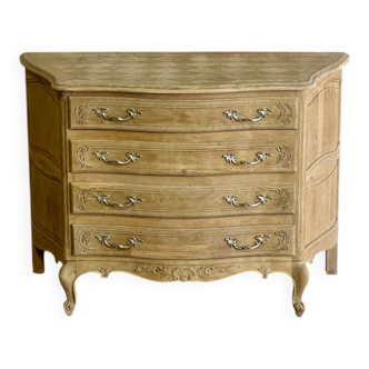 Louis XV provincial commode in solid oak – marquetry top