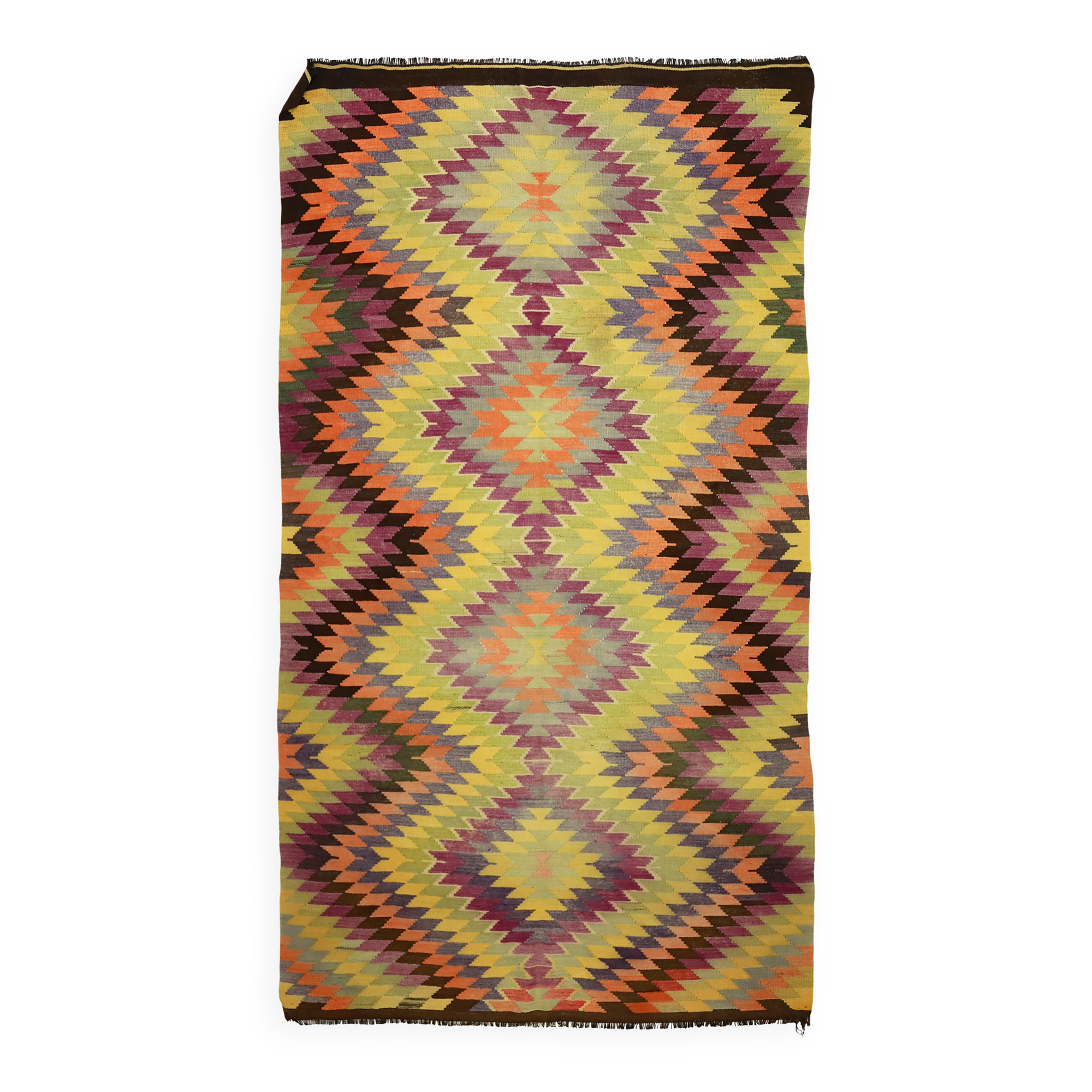 Vintage Turkish Kilim Coloured 163x298 cm Handwoven Bohemian Spirit