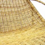 Pair Of 1950s French "Gazelle" Chairs In Rattan Wicker & Tubular Steel