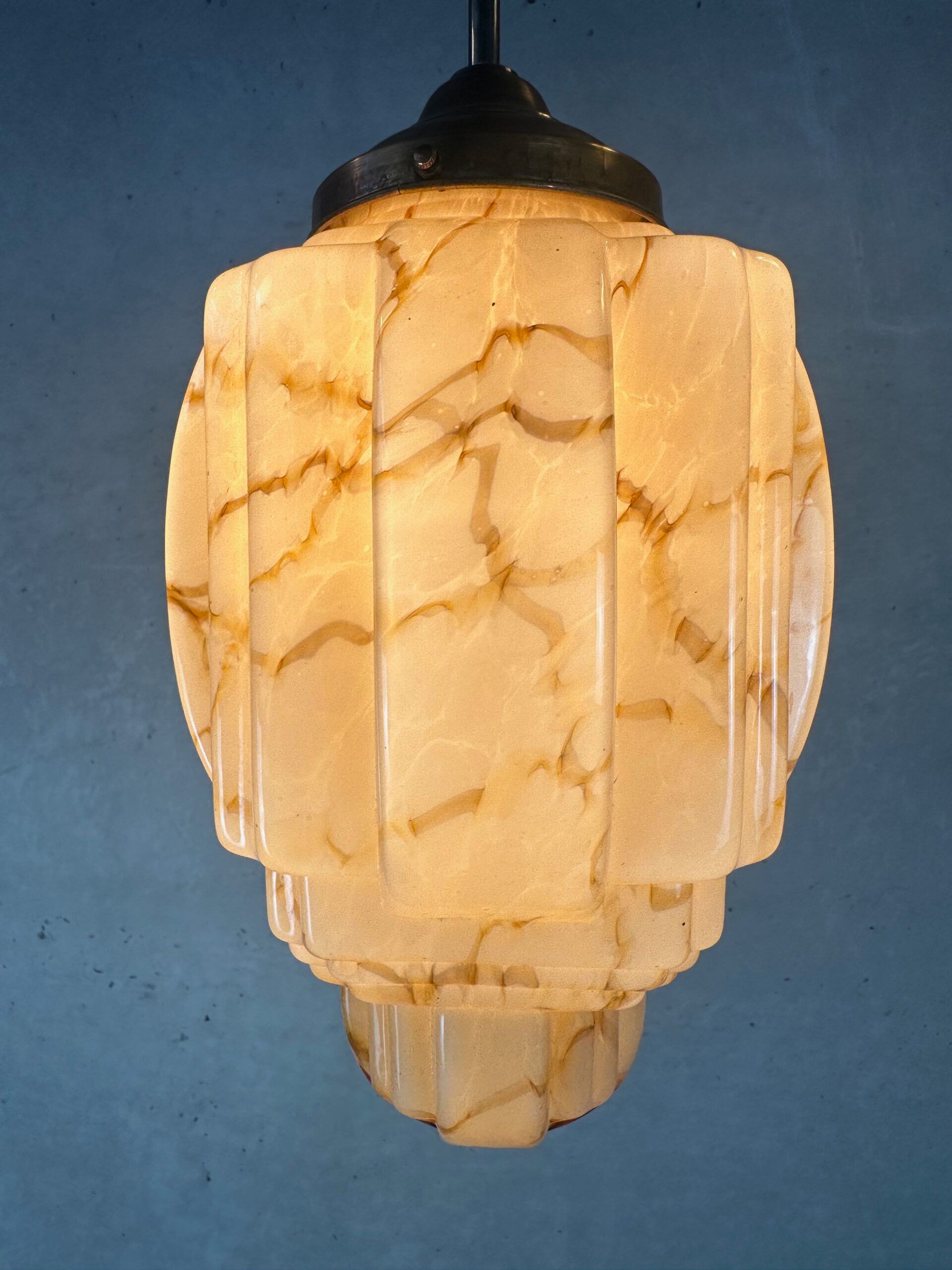 Suspension art déco – opaline marbrée