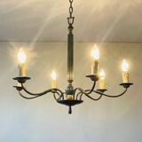 Vintage neoclassical style column chandelier 50s