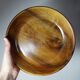 Teak or acacia wood bowl, vintage craftsmanship from the 70s-2000s