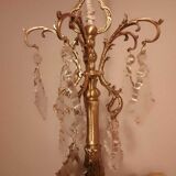 Large Gothic brass chandelier with 6 lights, 1940s.