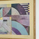Pair of large Richard Hall geometric abstract mixed media lithographs with gold