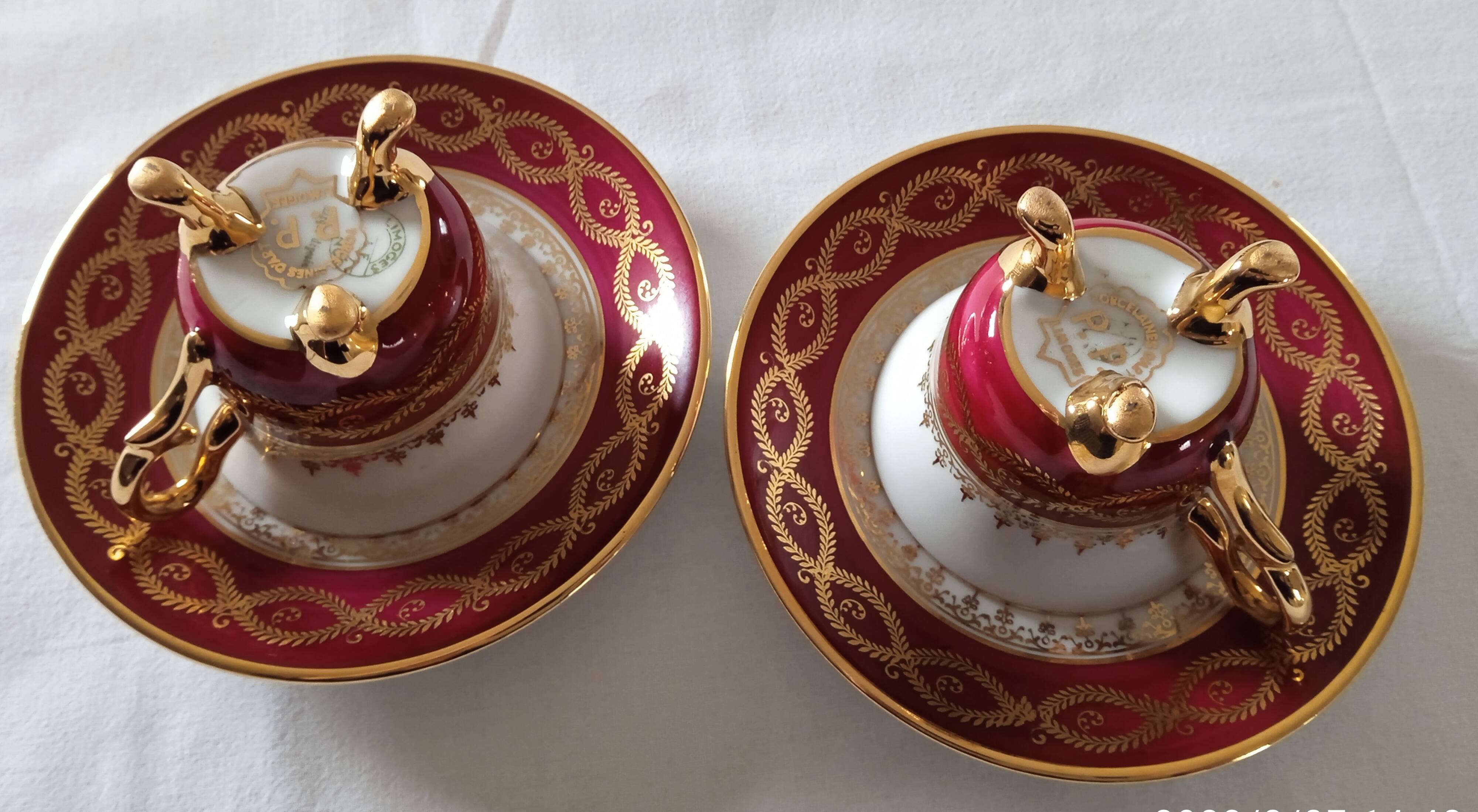 Fine Limoges porcelain mocha cup