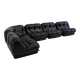 Black leather Nuvolone modular lounge sofa Rino Maturi for Mimo Padova