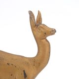 Art Deco gilded doe sculpture on marble base