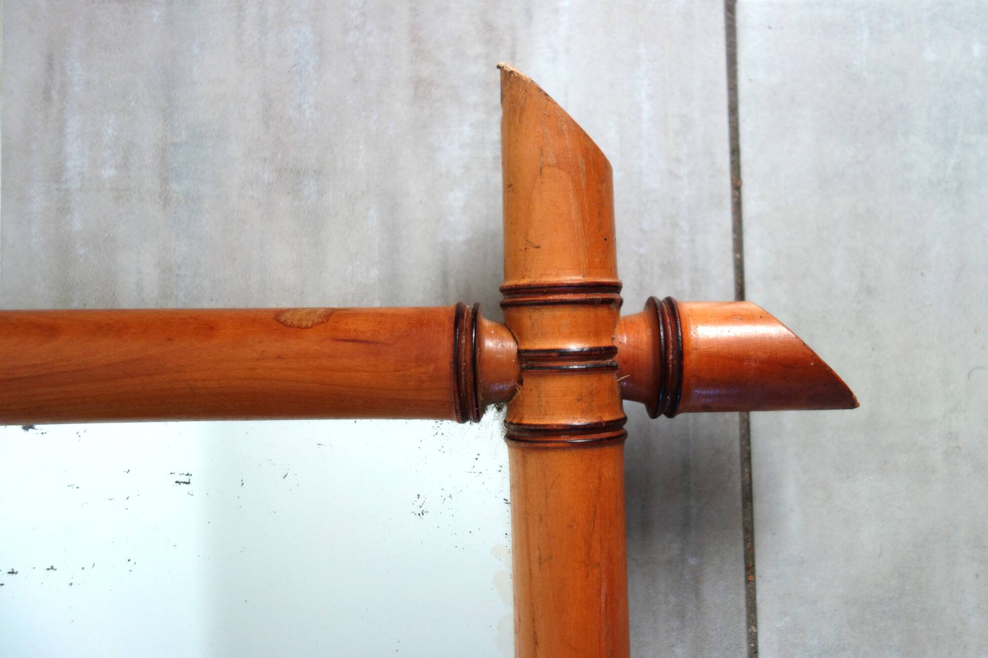 Large vintage bamboo mirror from the 20s