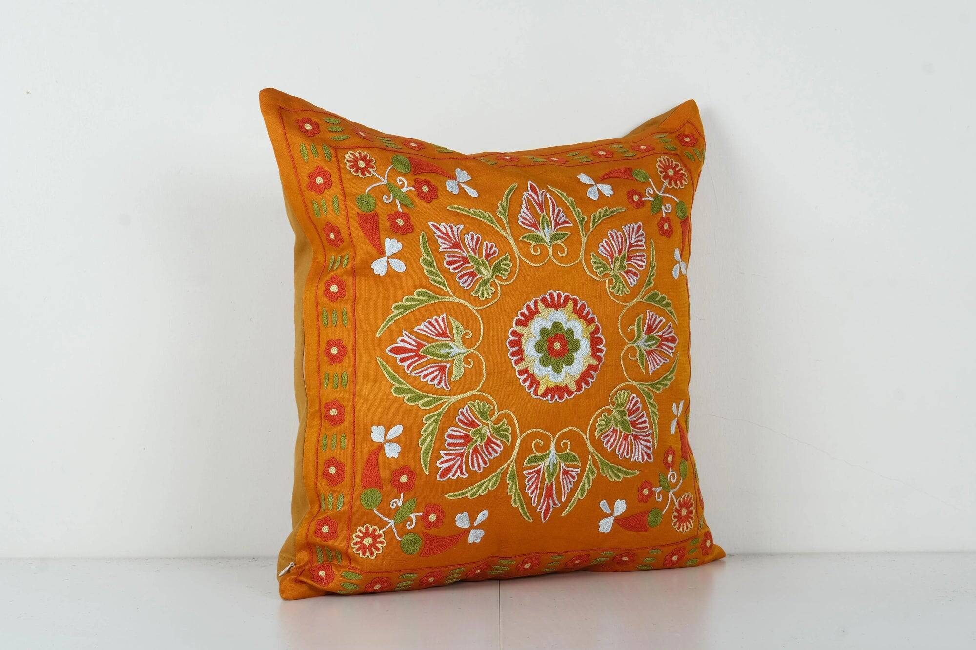 Vintage embroidered cushion cover 51x51 cm