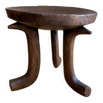 Ethiopian wooden tripod stool, Jimma ethnic group, early 20th century