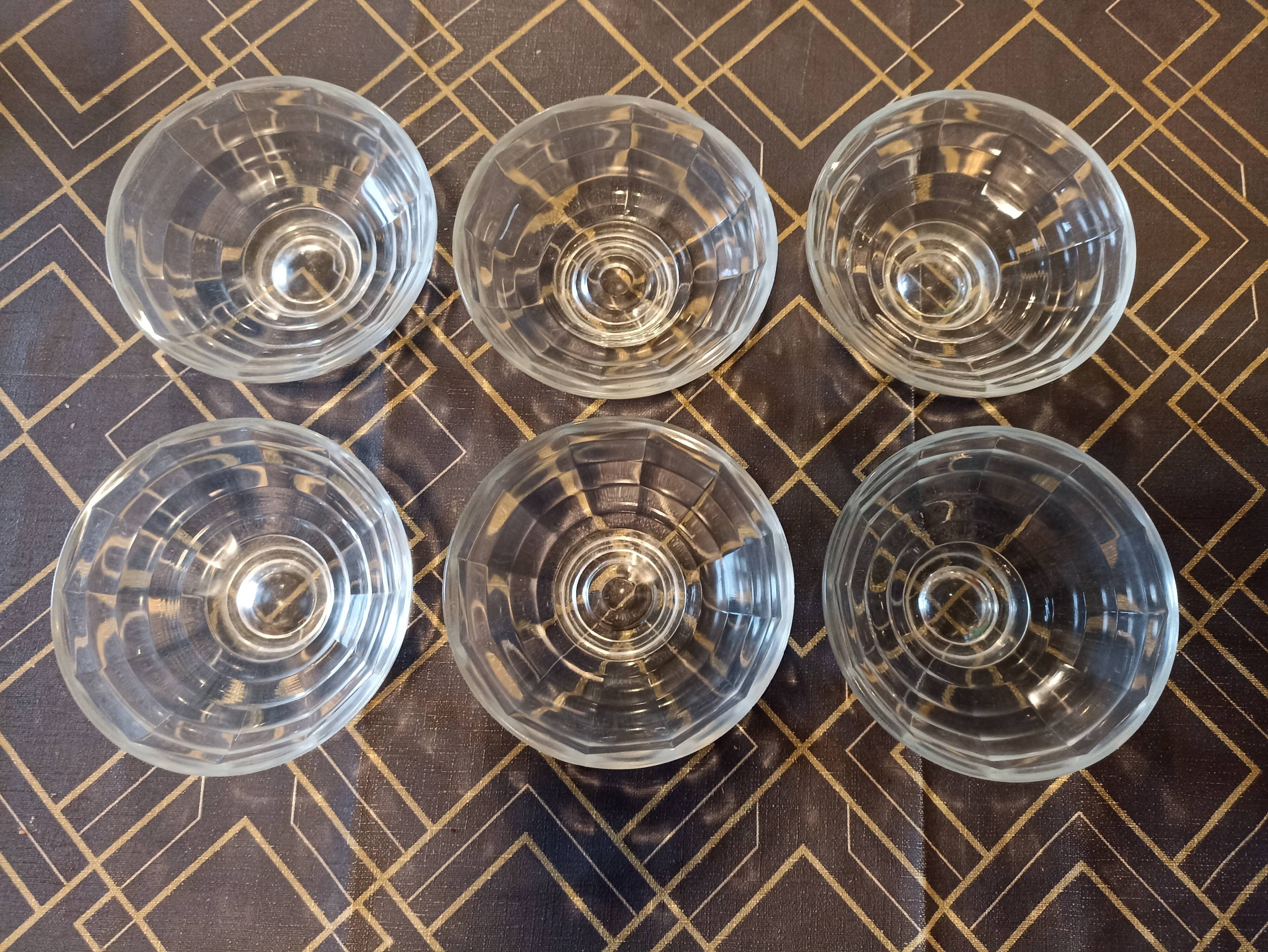 6 coupes à dessert art déco