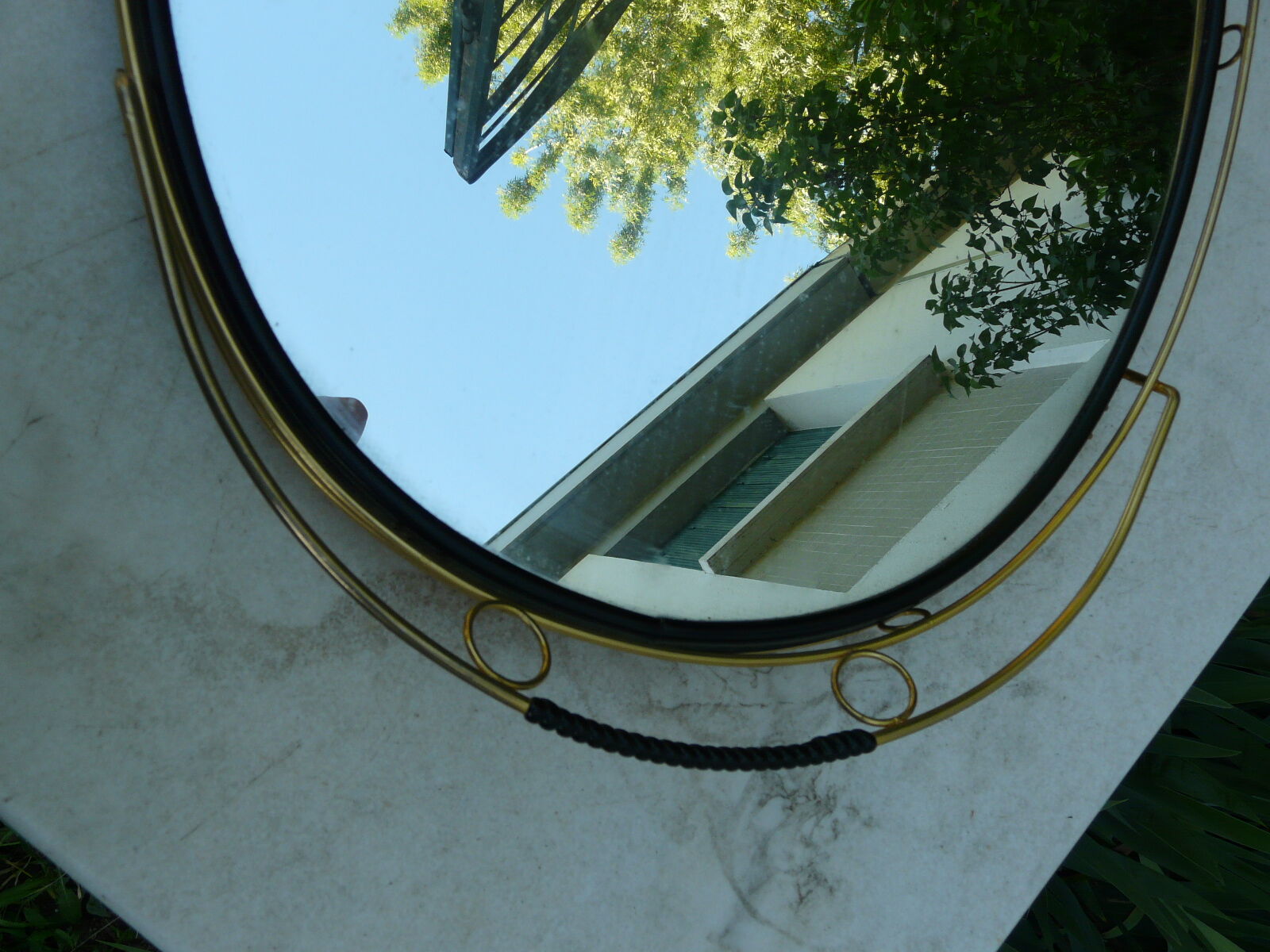 Plateau de service en miroir des années 60