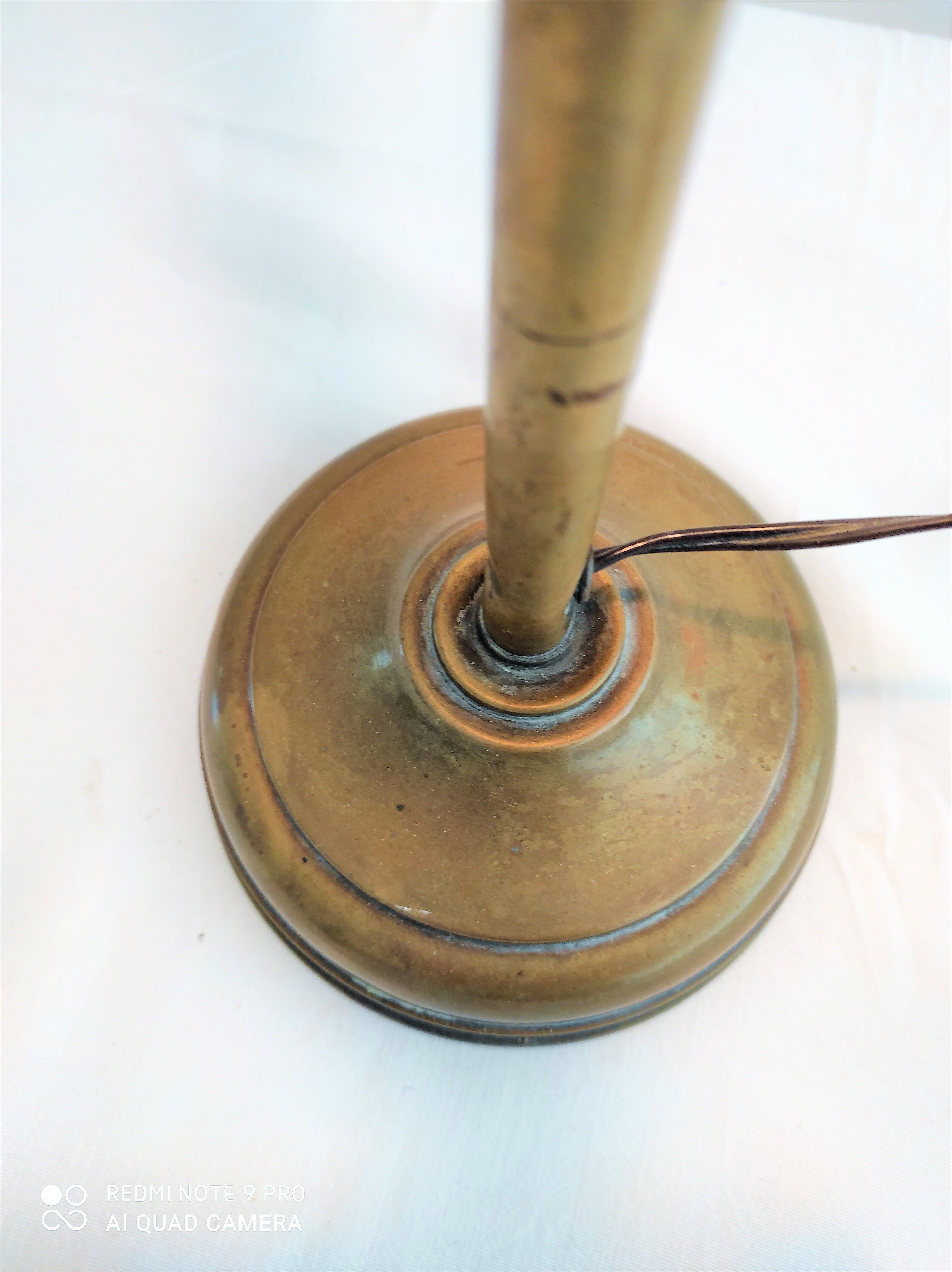 Brass hat lamp with 3 cabochons called "Parisian"