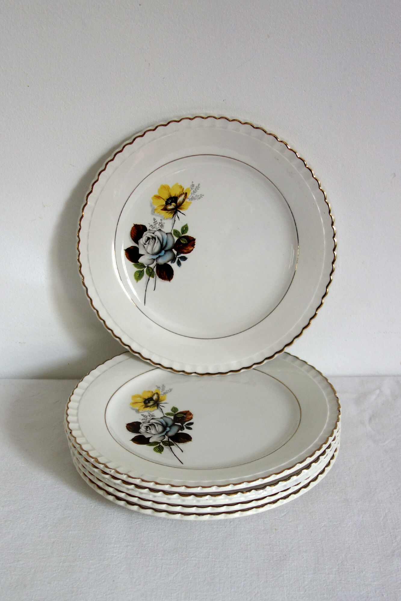 Set of 6 dessert plates Digoin model Veronese, 50s