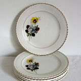 Set of 6 dessert plates Digoin model Veronese, 50s
