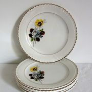 Lot de 6 assiettes à dessert Digoin modèle Veronese, années 50