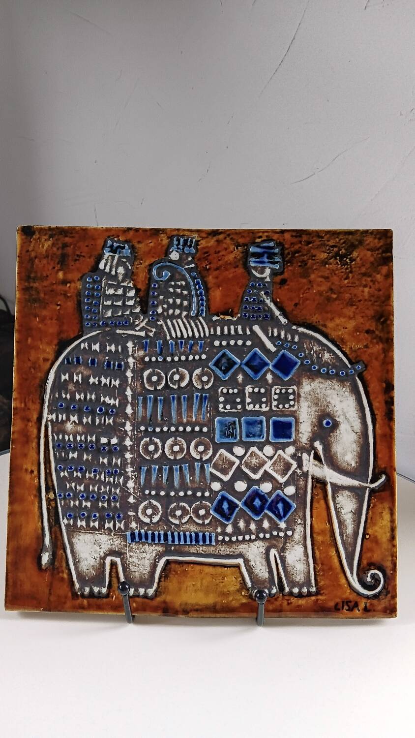 Ceramic plaque series Unik, Elephant by Lisa Larson - Gustavsberg