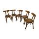 Set of 5 old wooden bistro chairs vintage "banana" folders