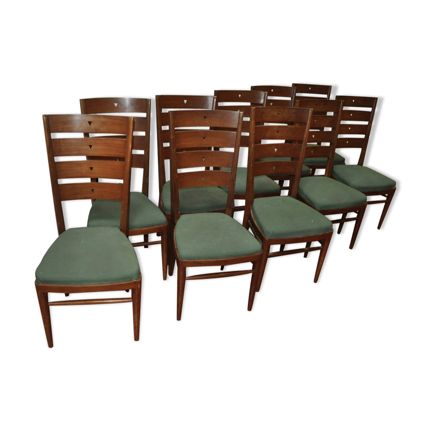 Series of 10 rosewood chairs