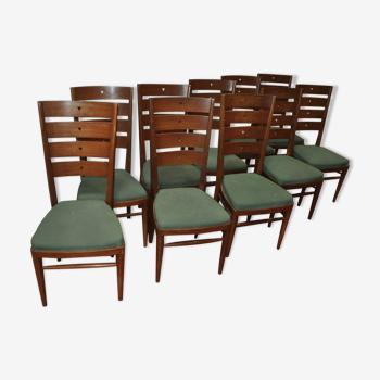 Serie de dix chaises palissandre