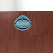 Nathan 1960s brown wooden wardrobe — mid-century style furniture
