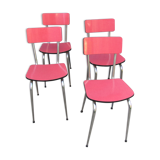Set 4 chairs red formica