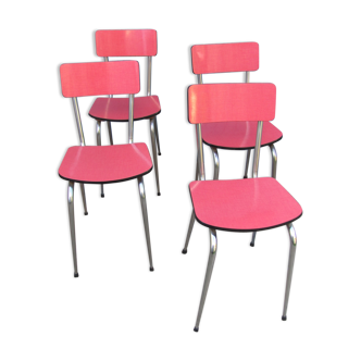 Set 4 chaises formica rouge