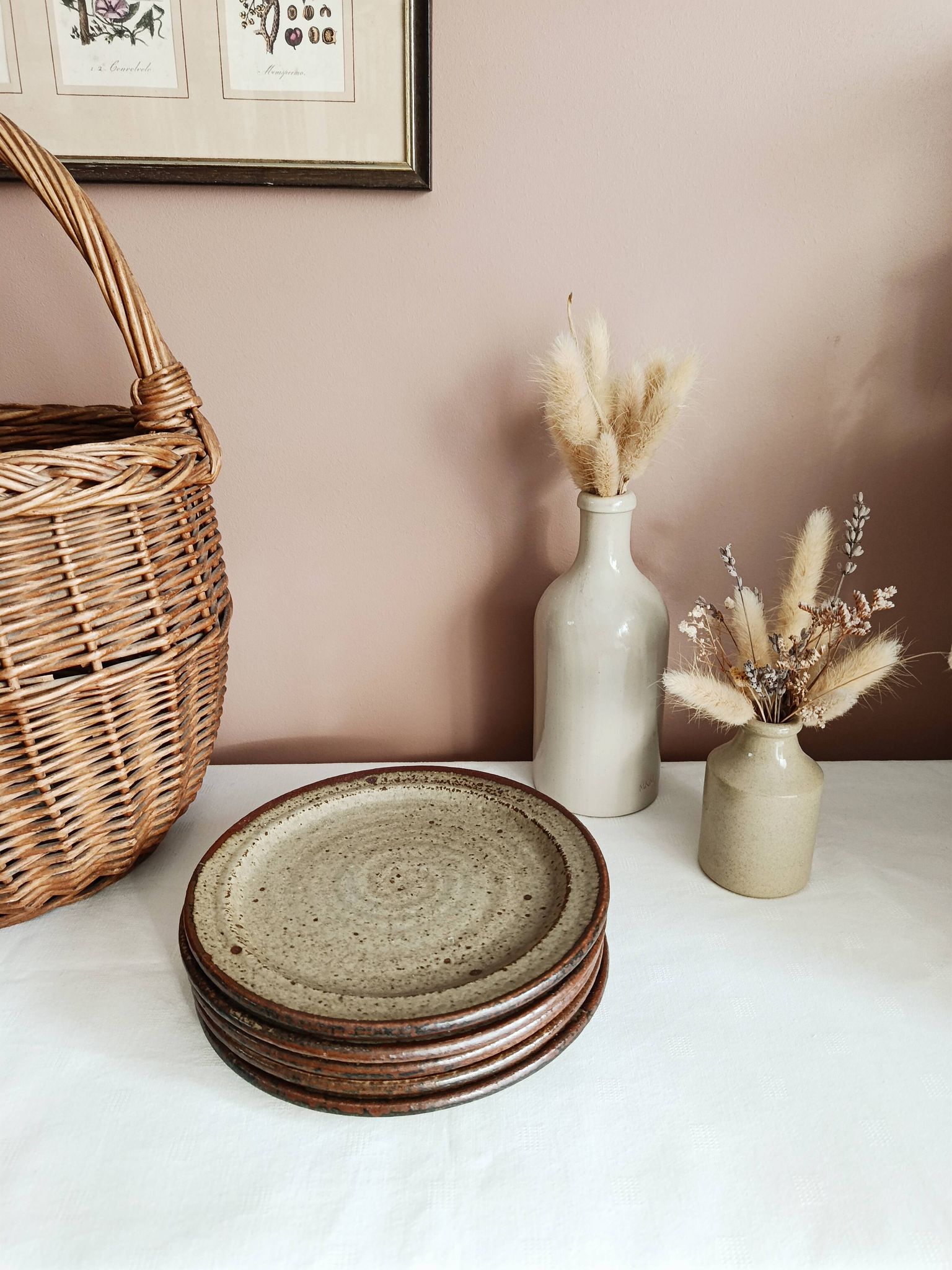 Set of 5 dessert plates by Jean Tessier, Le Cep, in pyrite stoneware.