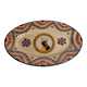 Oval dish in vintage Quimper Henriot earthenware, signed, traditional Breton decor, 29 cm