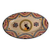 Plat ovale en faïence de Quimper Henriot vintage, signé, décor traditionnel breton, 29 cm