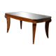 Table basse Art Déco en noyer et miroir, 1940