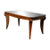 Table basse Art Déco en noyer et miroir, 1940