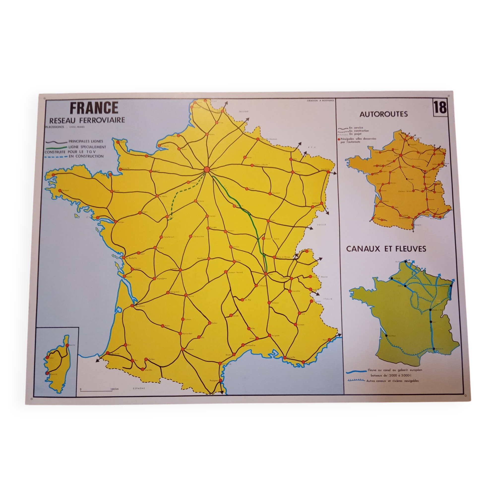 School map: france in the world n°17 / france railway network n°18