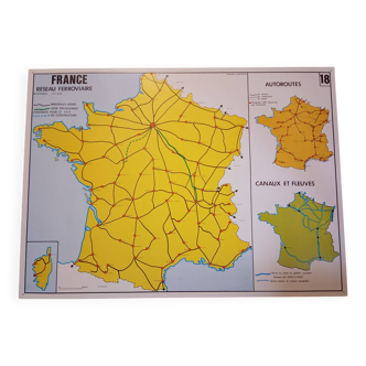 School map: france in the world n°17 / france railway network n°18