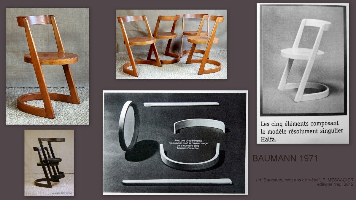 4 chairs cantilever Baumann halfa 70s