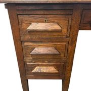 Bureau vintage XL profond en bois massif