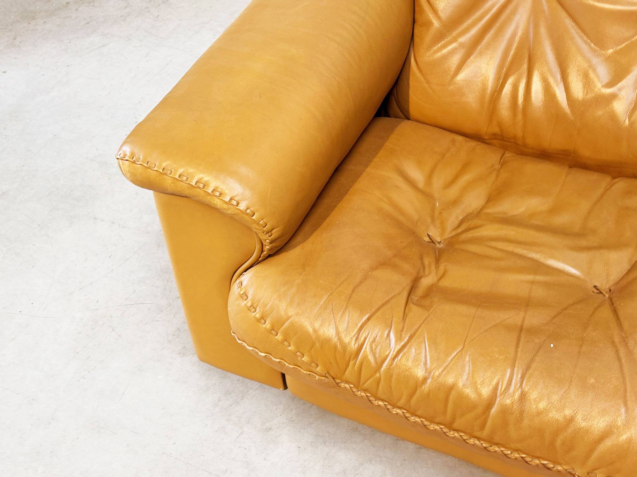 De Sede DS101 three-seater in cognac leather.