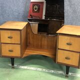 Hairdresser 1970s in teak and oak blond feet compass