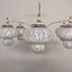 Space Age chandelier with 6 lights in sandblasted glass from the 50s/60s