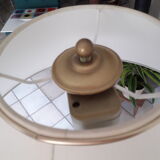 Double lighting brass floor lamp