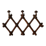 Turned wood wall coat rack