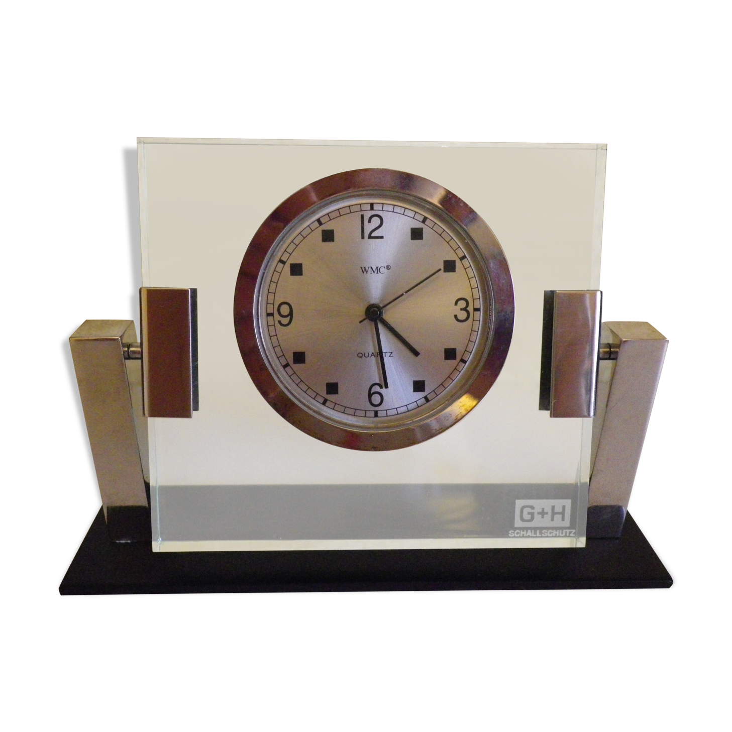 Quartz reclining clock, Swiss movement, WMC brand in its original cabinet