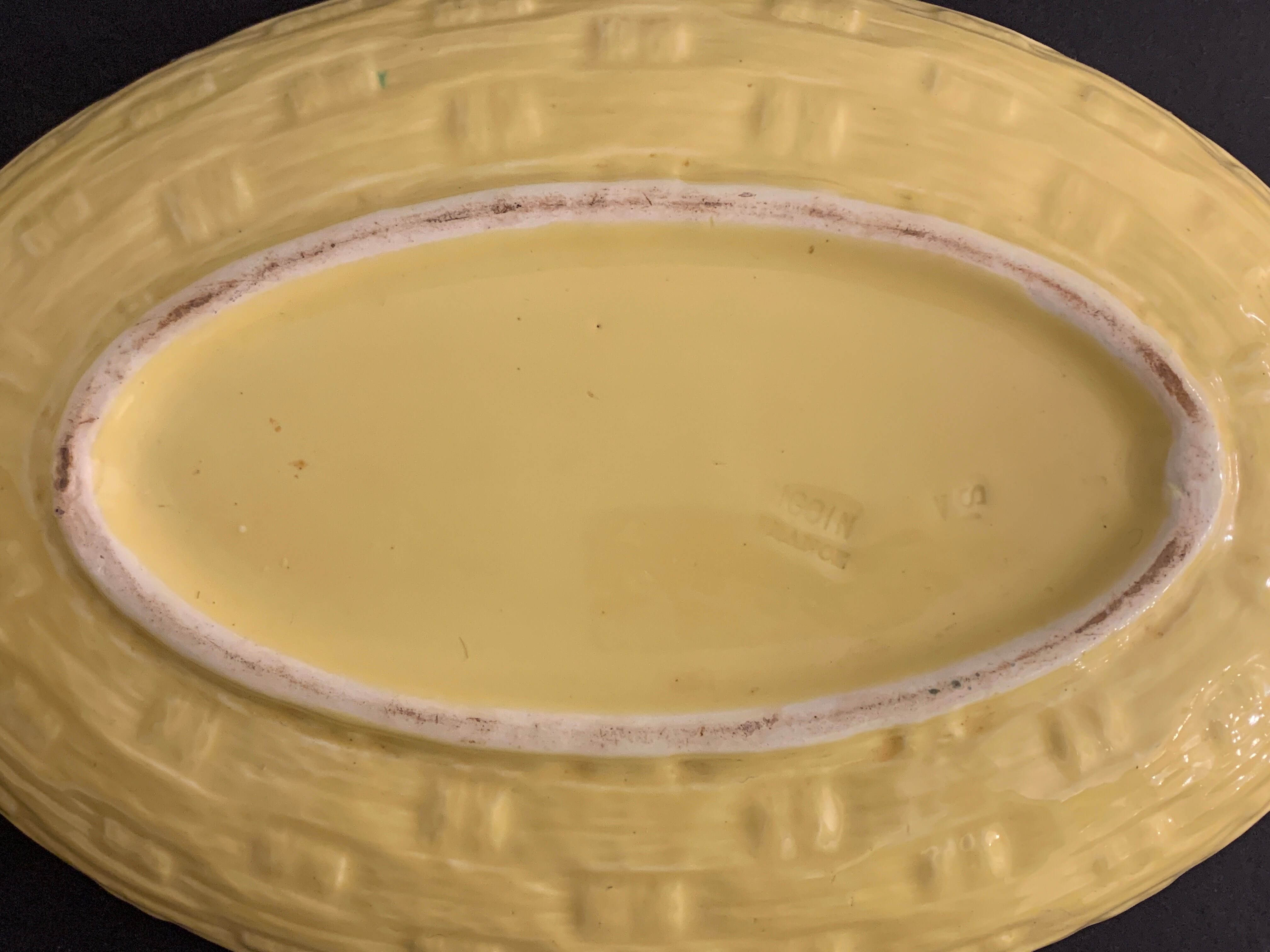 Digoin enamelled ceramic lemon fruit cup