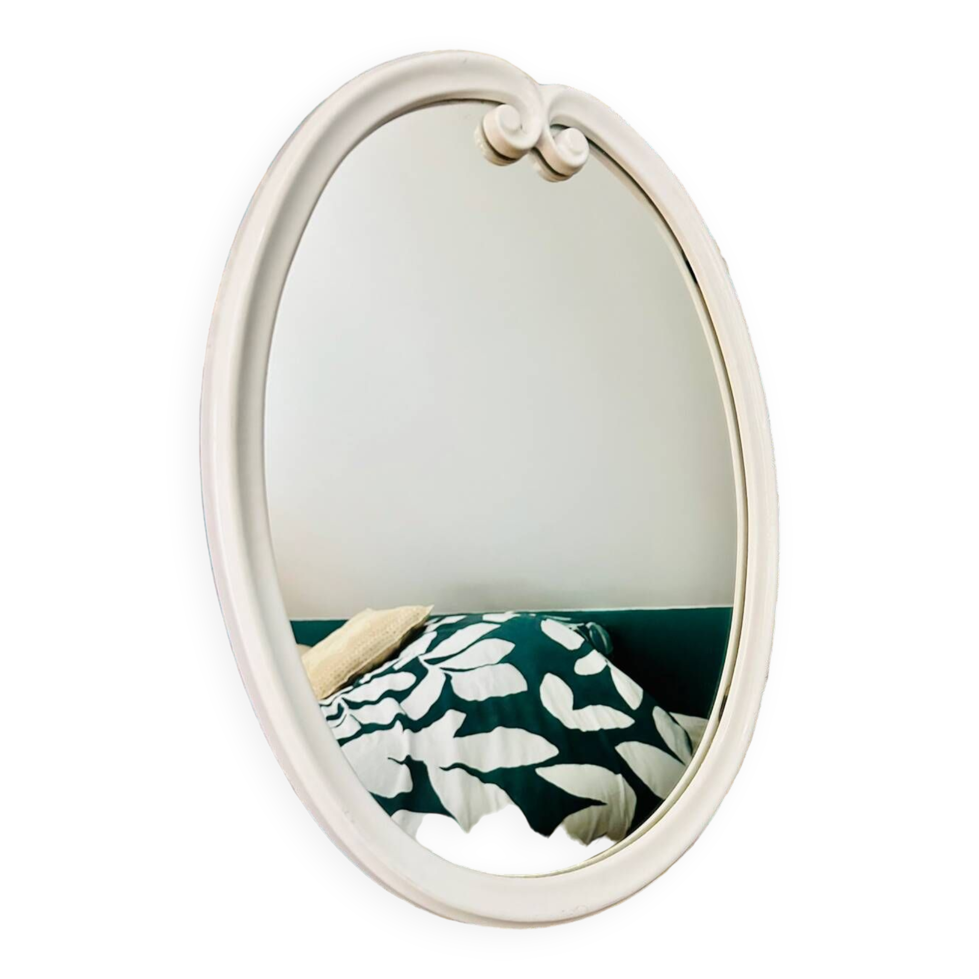 Vintage white ceramic mirror