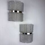 Pair of sconces by Kaiser Leuchten, frosted glass, Germany, 1960