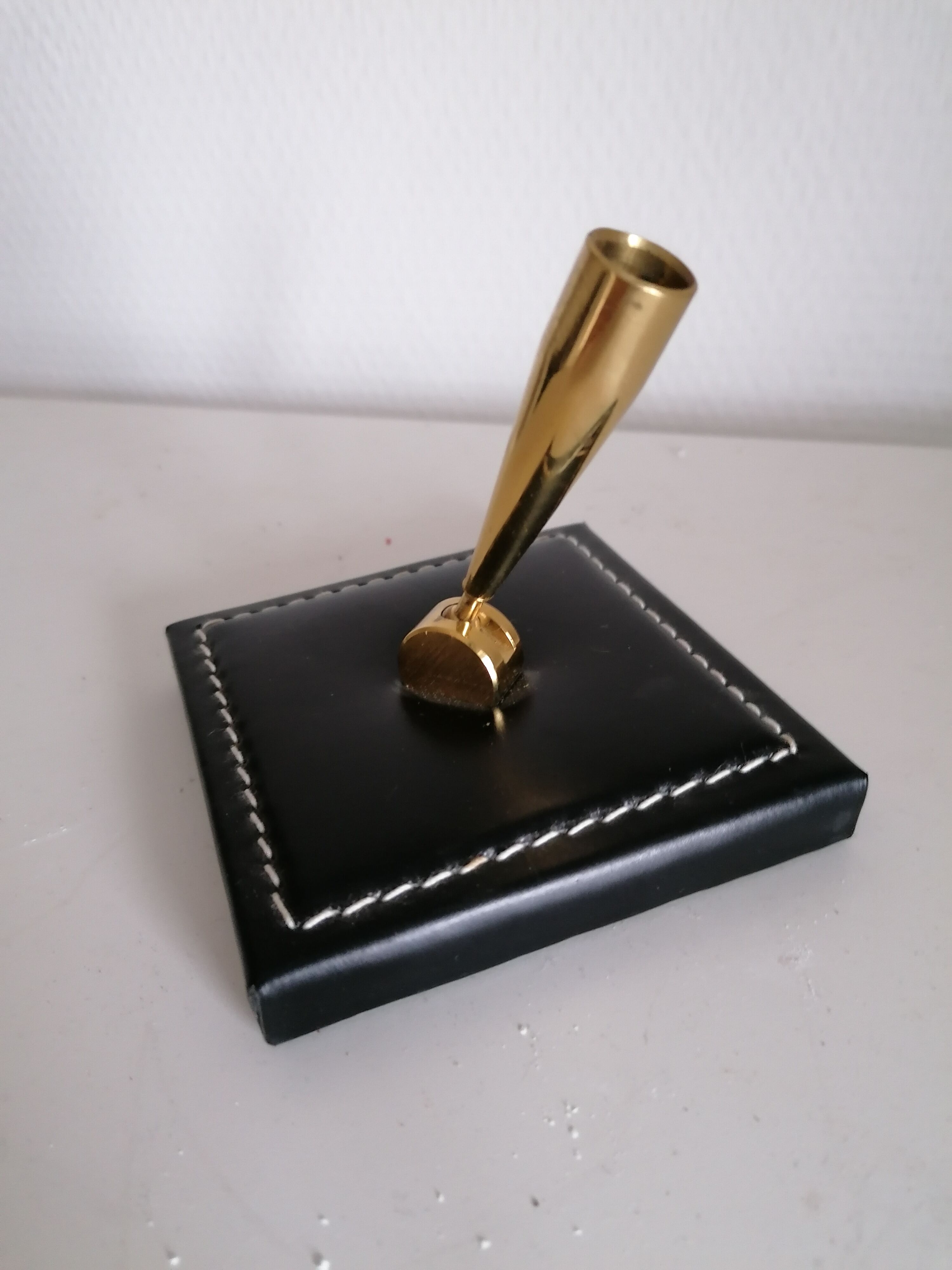5-piece stitched leather desk set