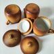 Set of three mini cocottes Pillivuyt in porcelain – 1930s-1940s
