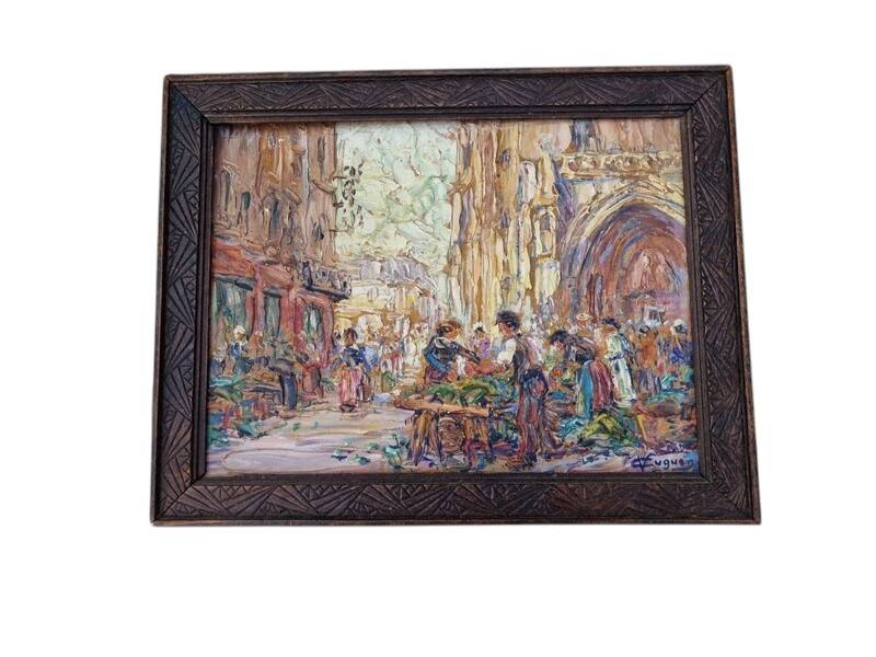 Huile sur panneau signée LV Cuguen