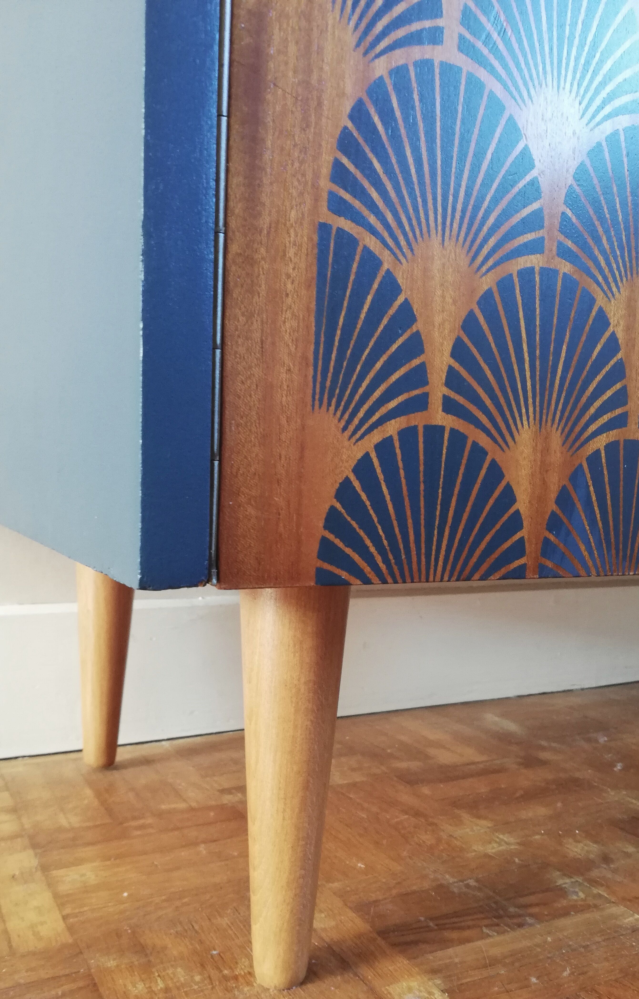 Writing desk 60s blue night